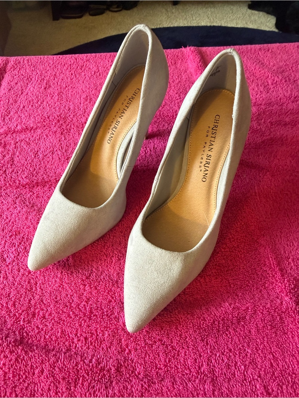 Christian Siriano Taupe Pointed Toe Pumps
